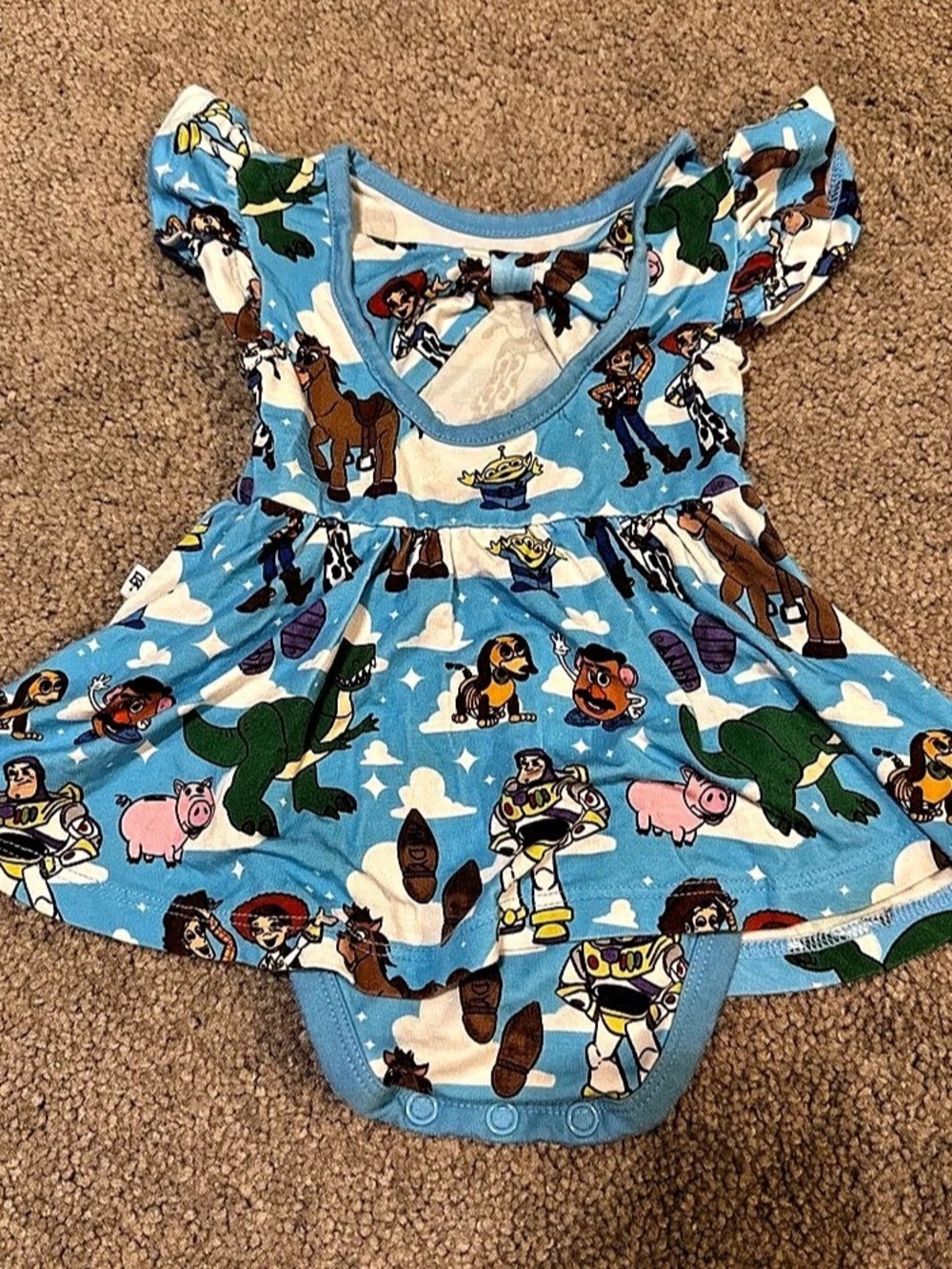 Disney Toy Story Sleeveless Skater Romper Blue & Green